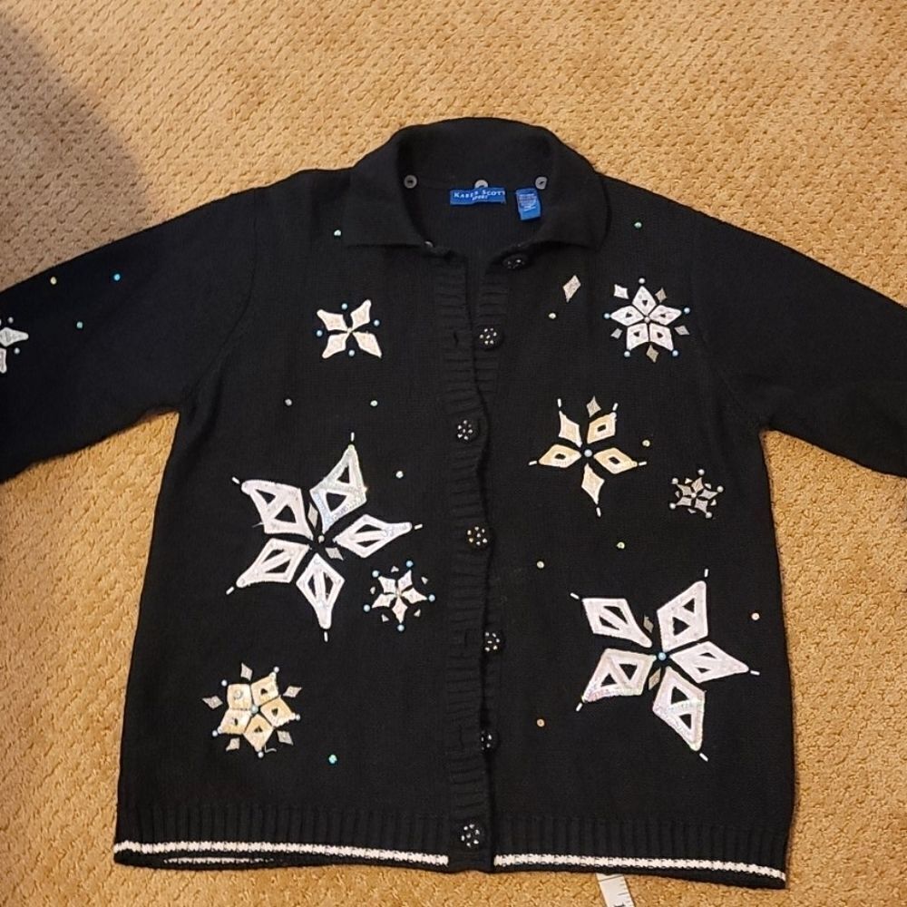 Karen scott‎ Christmas Cardigan size medium